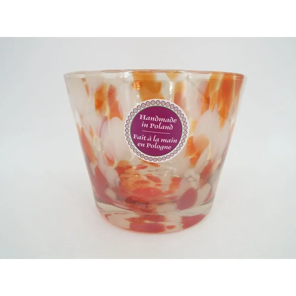 Art Glass Bowl Vase Confetti Millefiori Pattern Handmade in Poland